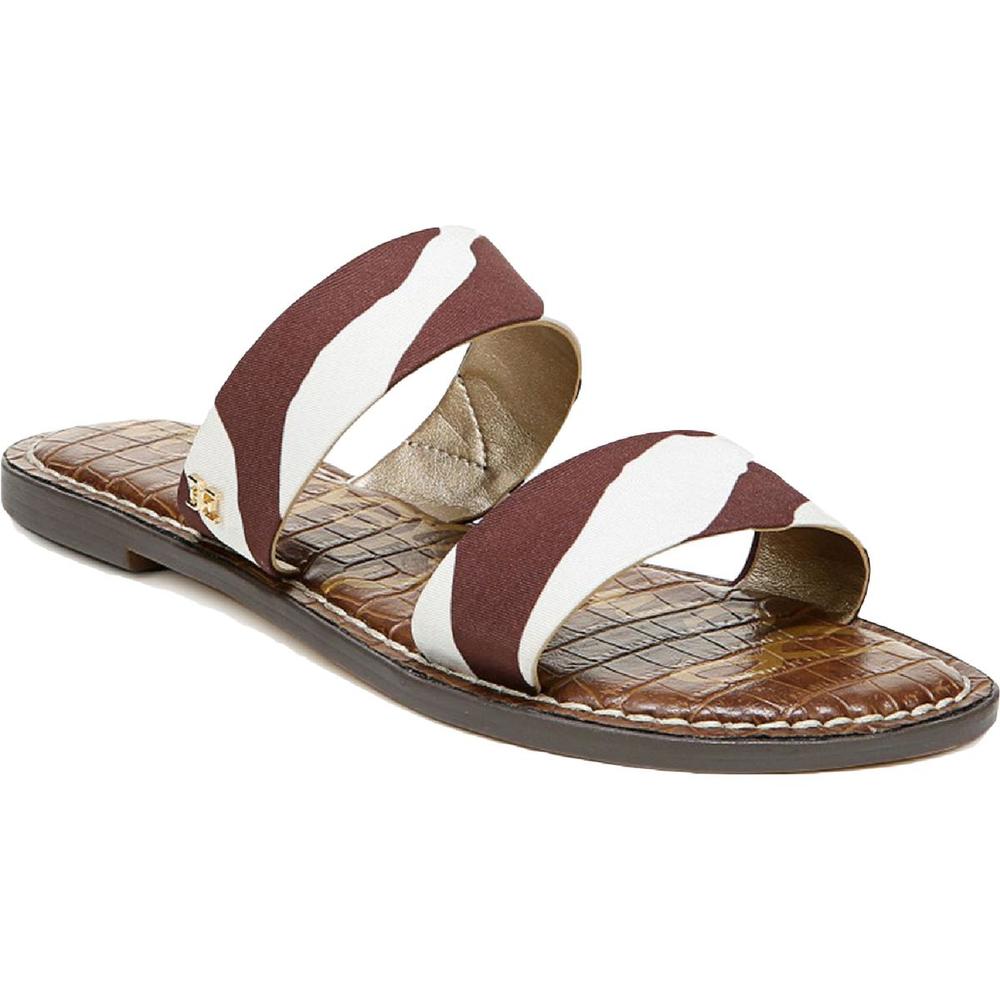 Sam Edelman Womens Gala Brown Leather Colorblock Sandals Flats Shoes Used